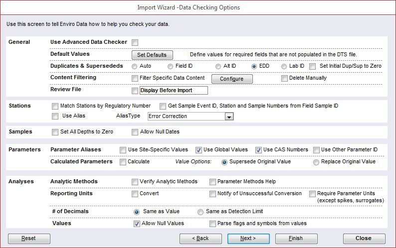screenshot of Enviro Data